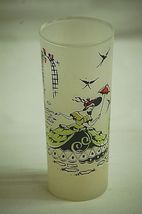 Libbey White Satin Frosted Ice Tea Glass Tumbler Victorian Southern Belle - $14.84