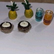 Dollhouse Tropical Candles Decor Dolls Pineapples Coconuts Mango - £7.34 GBP