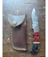 1907 Great Seal of the State of Oklahoma Two Tone Knife With Leather Sheath - $44.55