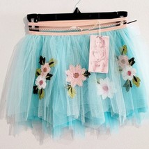 Baby Sara by Sara Sara Tulle Tutu Floral Embroidered Skirt Blue Large NEW - £27.36 GBP
