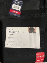 Lucky Brand Men&#39;s 412 Athletic Slim Black 34x32 Two Way Stretch - £27.24 GBP