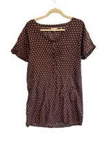 Toad &amp; Co Womens Woven Zip Shift Dress Purple Geometric Pockets Sz M - £17.57 GBP