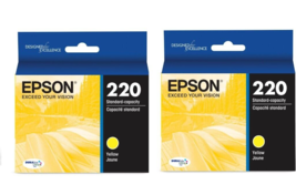 Epson T220 DURABrite Ultra Ink Standard Capacity Yellow Cartridge Pack of 2 - £23.34 GBP