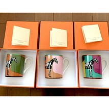 Hermes La Serpentine Mug Cup porcelain horse Set of 3 coffee tea No.1 - No3 - $793.18