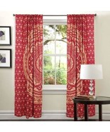 Traditional Jaipur Golden Ombre Mandala Curtain Boho Window Treatment Se... - £22.15 GBP