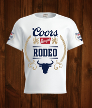 Coors Rodeo Beer Logo White Short Sleeve  T-Shirt Gift New Fashion  - £25.16 GBP