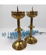 Antique French/Belgian Copper Altar Candle Holders, Gothic Church &amp; Chap... - $179.05 CAD