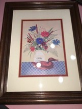 creme de la ferne duck and flower frame Collectible Art Piece - £53.92 GBP