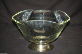 Old Vintage Glass Fruit Bowl w Silverplate Base Centerpiece Table Silver... - $26.72