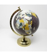 Designco 8&quot; World Globe-Black with Gold Color Base and Mounting Arm - £21.28 GBP