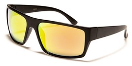 New Rectangle Classic Mens Black Plastic Yellow Red Lens Sunglasses 712074 Mar - £8.35 GBP
