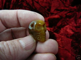 #HH-100-B HUMAN SKULL side drilled jewelry Brown Tigereye bead PENDANT - $12.99