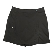 LL Bean Skort Sz 8 Golf Short Skirt Black Zipper Pockets Hiking Nylon Stretch  - £17.89 GBP