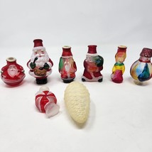 Vintage Old World Christmas Glass Light Covers Lot of 8 Ornaments Santa Pinecone - £21.84 GBP