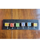 Custom Made Key Holder Out Of Children&#39;s Toy Building Blocks w/Letters a... - $26.88 CAD