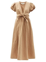 NWT Mara Hoffman Savannah in Khaki Plunging V-neck Belted Maxi Dress XL - $155.00