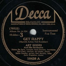 Art Hodes Orchestra 78 Get Happy / Indiana D1 - £5.44 GBP