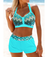 Summer Printed  Sexy Lace Up Open Back Resort Fashion Beach Swimsuit S-5XL - $30.95
