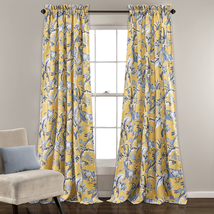 Curtains Dolore Darkening Window Panel Set For Living Dining Room Bedroom Yellow - £39.33 GBP
