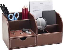 Gallaway Leather Desk Organizer - Office Stationery Storage Box, Large). - £35.90 GBP