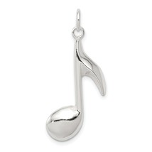 Sterling Silver Music Note Charm Pendant Jewelry 27mm x 15mm - £13.36 GBP
