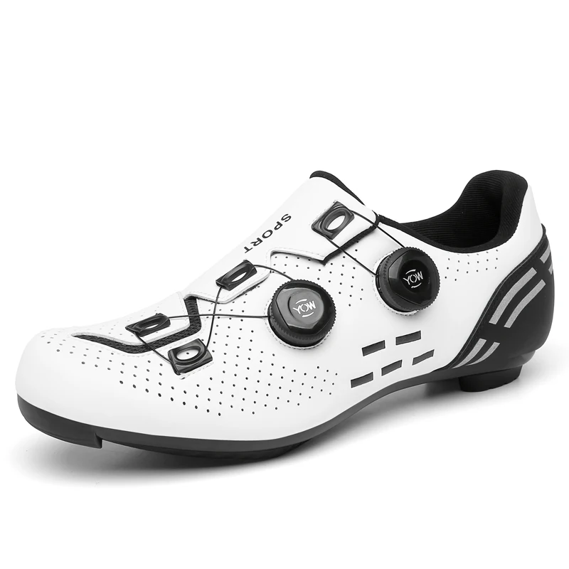 Sporting Road cycling shoes Man Sneakers Off white Breathable Bicycle Racing Sel - £42.79 GBP