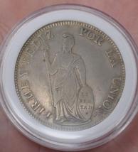 PERU 1836 Standing Liberty 4 Reales Silver Coin - $99.99