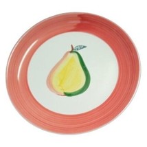 Gibson Designs HAND PAINTED Dinner Plate PEAR Orange Border 9 1/4&quot;D Cera... - $13.86