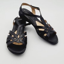 Naturalizer Black Leather Sandals CANARY Balance Man Made Size 7.5 M - $32.71