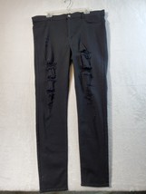 H&amp;M Divided Distressed Jeans Womens Size 16 Black Denim Pockets Belt Loops - £12.40 GBP