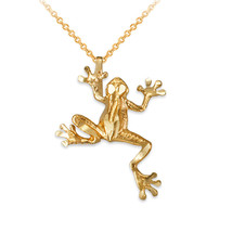 Yellow Gold Frog DC Charm Necklace - £56.65 GBP+