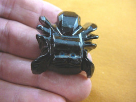 (Y-SPI-213) Black Widow baby spider Onyx stone carving I love little spiders gem - £9.63 GBP