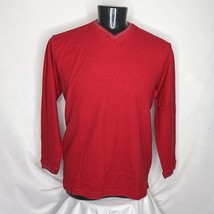 Men&#39;s Sweater Chaps Thermal V-neck Light Sweater Red Large - £7.58 GBP