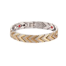 Elets for women men arrow gold color stainless steel health energy germanium chain link thumb200