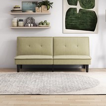 Fontoi Khaki Sage Foldable Convertible Loveseat Futon Sofa Bed With Memo... - £280.46 GBP