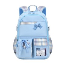 School Backpack for Teen Girls Multi Pocket Bowknot Schoolbag Cute Student Daypa - £38.48 GBP