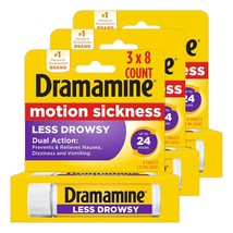 Dramamine All Day Less Drowsy, Motion Sickness Relief, 8 Count, 3 Pack - $19.99