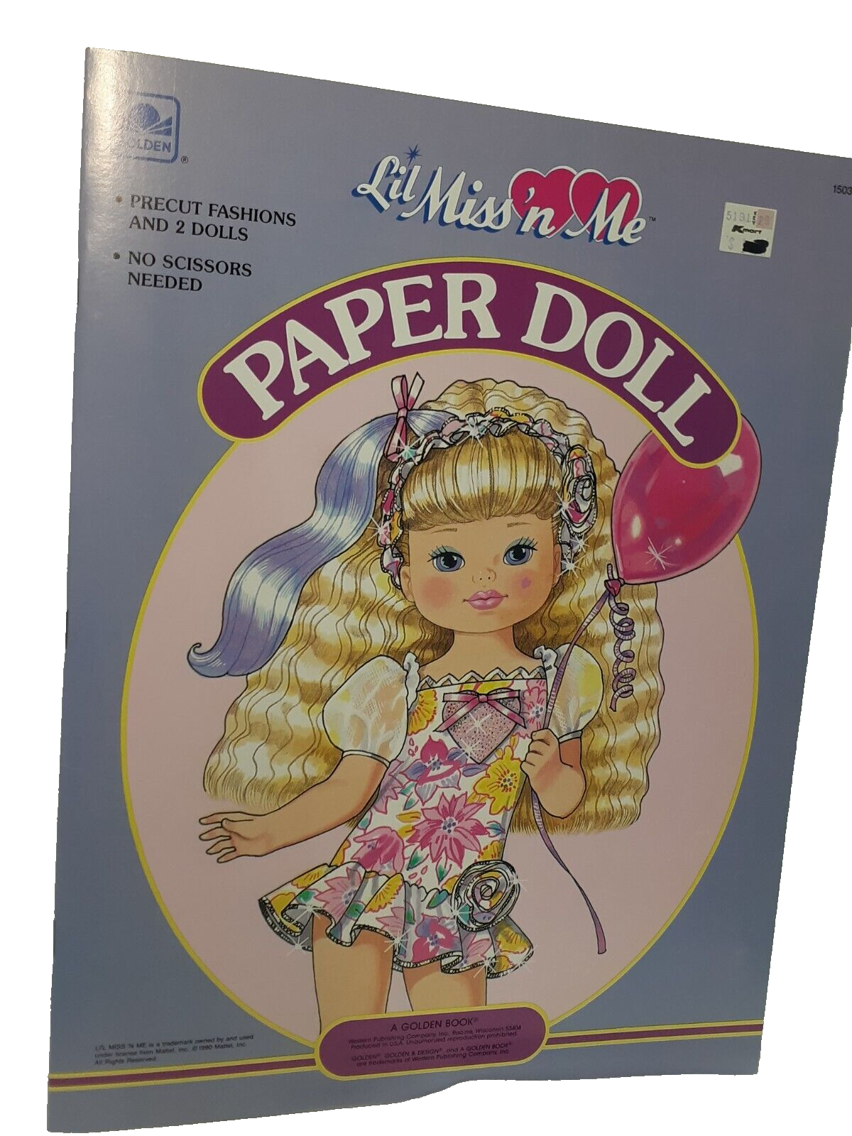 Vtg Lil Miss 'n Me Paper Doll 1990 Mattel Golden Books 1503 Uncut New - $8.73