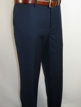 Men Flat Front Suit Separate Pants Slim Fit Soft light Weight Slacks 201-19 Navy image 4