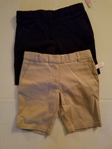 IZOD  Girls Chino School Shorts Sizes 4 or 10.5  Nwt Khaki or Navy - £9.47 GBP