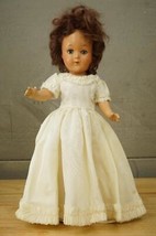 Vintage Toy Composition Doll Bride 1947 Handmade Dress Strung Jointed Sleep Eye - £66.18 GBP