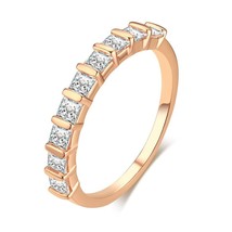 New Wedding Ring For Women Man Concise Natural Cubic Zirconia 585 Rose Gold Ring - £6.84 GBP