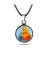 VIRGIN MARY NECKLACE Stainless Steel Pendant Catholic Saint Immaculate H... - $7.95