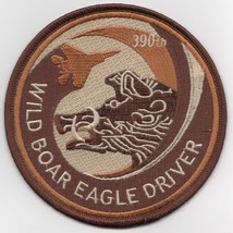 4&quot; Usaf Air Force 390FS Wild Boar Eagle Driver Desert Round Embroidered Patch - £22.74 GBP