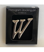NEW Target  LETTER INITIAL W silver MONOGRAM STOCKING PIN CHRISTMAS ACCESSORY - $8.79