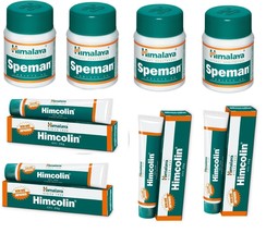 Combo- Himalaya Herbal SPEMAN Tabs 4 pc + HIMCOLIN Gel 30g 4 pc FREE SHIP - £30.73 GBP