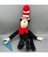 Vtg 1983 Dr. Seuss Cat In The Hat Plush w Umbrella 25&quot; Stuffed Animal To... - $28.37 CAD