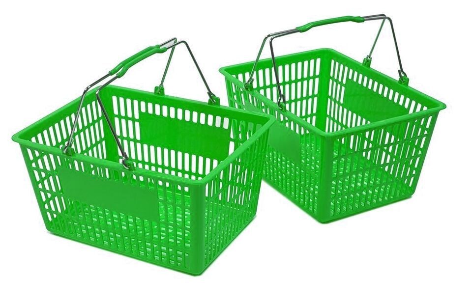 NEW Shopping Basket Set set of 2 Green - $31.49