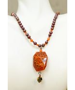 Emily Ray Jewelry Beaded Necklace 925 Sterling Silver Pearl Glass Fire A... - $34.64