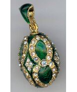 Russian Silver Faberge' replica Green w/fig 8 W/gemstones, patterns - $70.72
